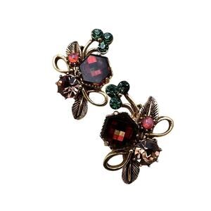 Vintage 1960's Fall Colors Florenza Clip On Earrings